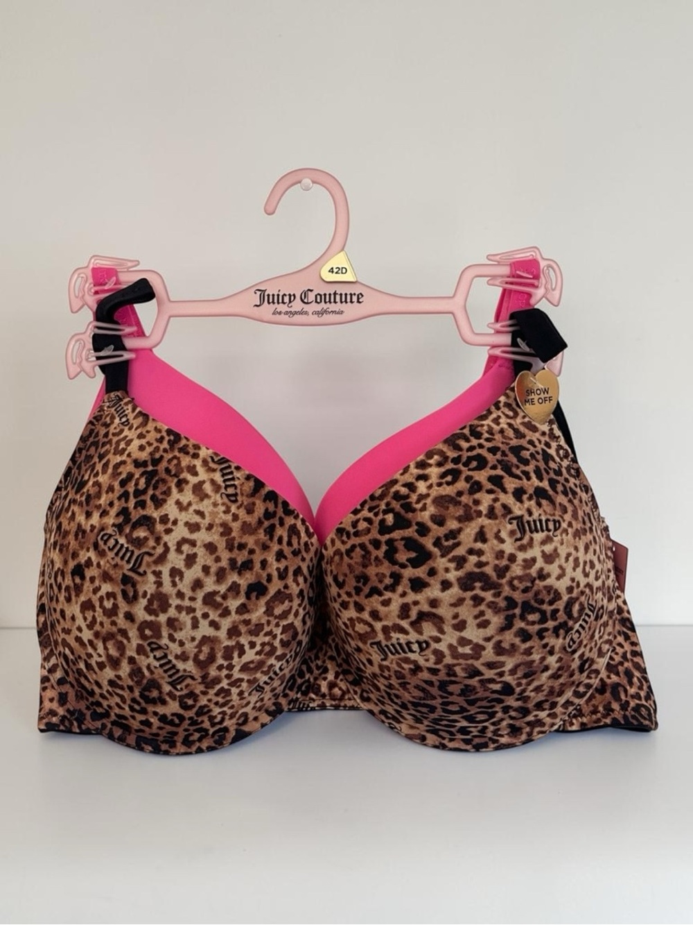 Juicy Couture Intimates Pink & Leopard Print Plus Size Casual Bras 2-Pack Set